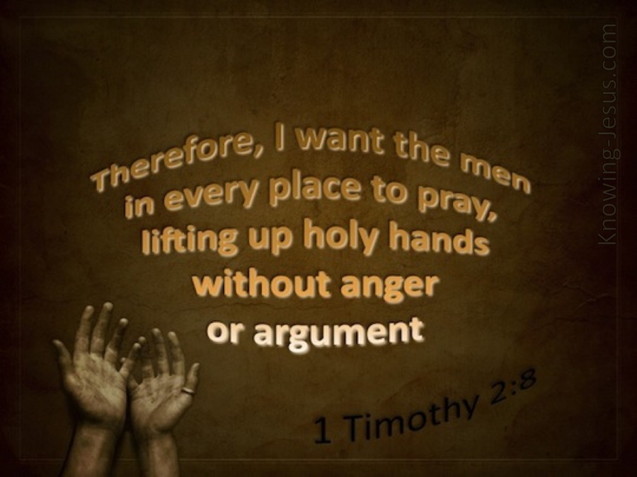 1 Timothy 28 Lift Up Holy Hands (brown)
